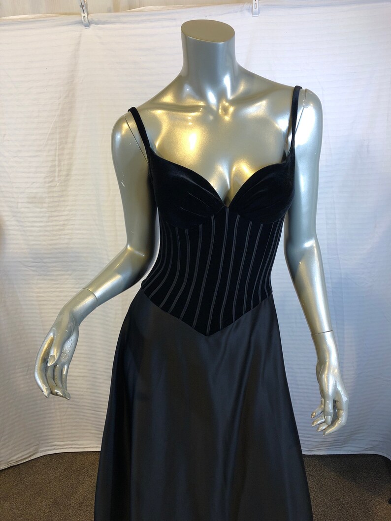 TADASHI SHOJI Strapless Vintage EveningFormal Black Maxi Dress Size 4