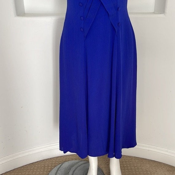 Nina Piccalino Vintage Midi Dress Royal Blue Size… - image 6