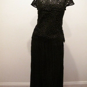 Andy The Anh Fit /& Flare Chiffon YellowBlack Dress Size 4