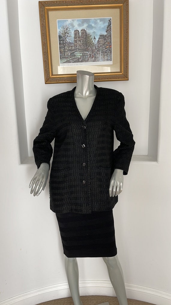 PHYLLIS Tweed Black Blazer Vintage 1980’s