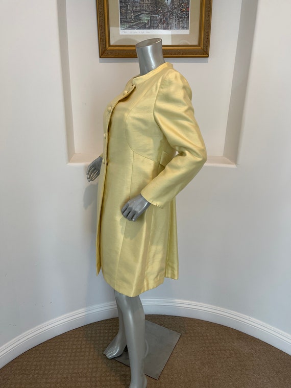 Joseph I. Magnin 1960'S Dressy yellow coat - image 4