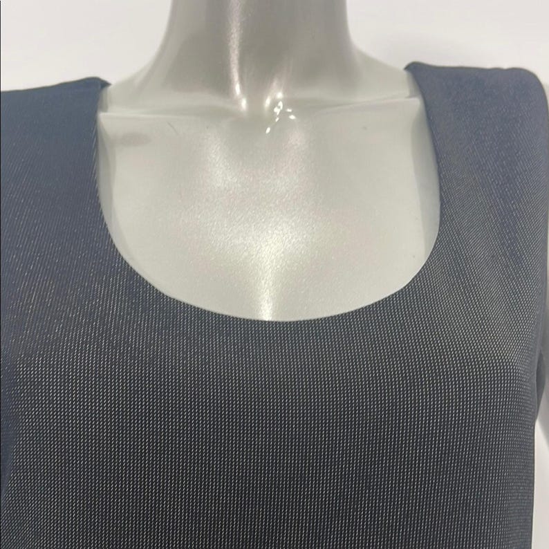 Conjunto de traje BCBG Max Azria, blazer texturizado negro, vestido tubo, estilo vintage, talla 8/9. imagen 8