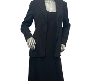 BCBG Max Azria ドレススーツセット ブラック テクスチャードブレザー シースドレス ヴィンテージ 8/9