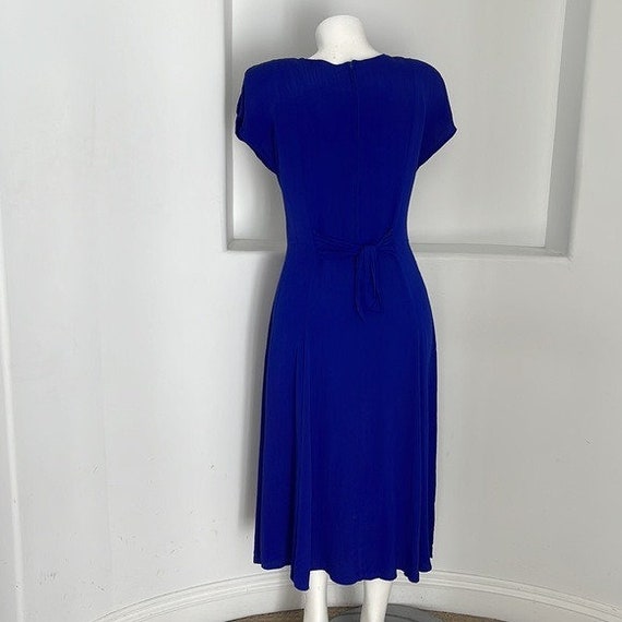 Nina Piccalino Vintage Midi Dress Royal Blue Size… - image 2