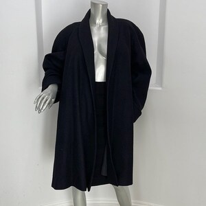 Mario De Pinto Womens Pea Coat Black Size Large Vintage Wool Blend Made in USA Etsy