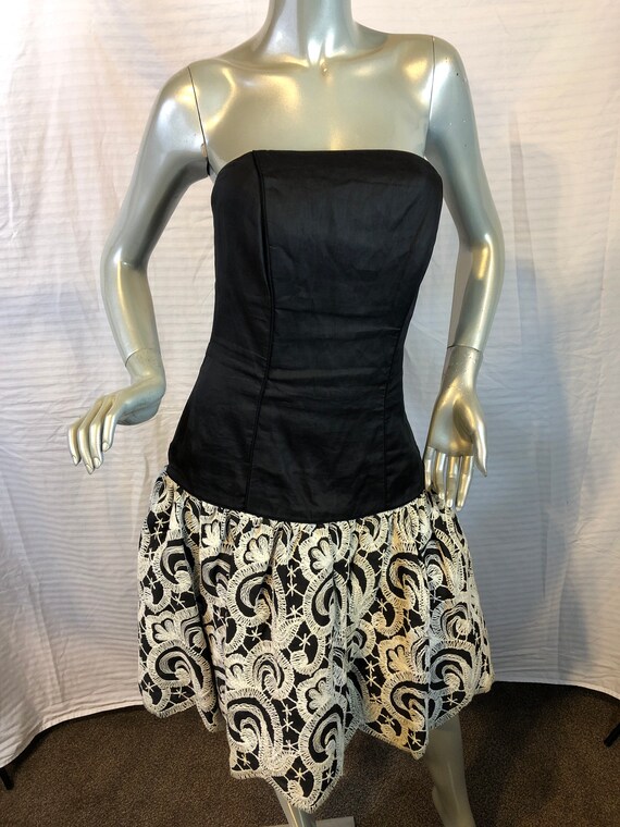 Vintage Barboglio Jan Strapless Dress Black/White