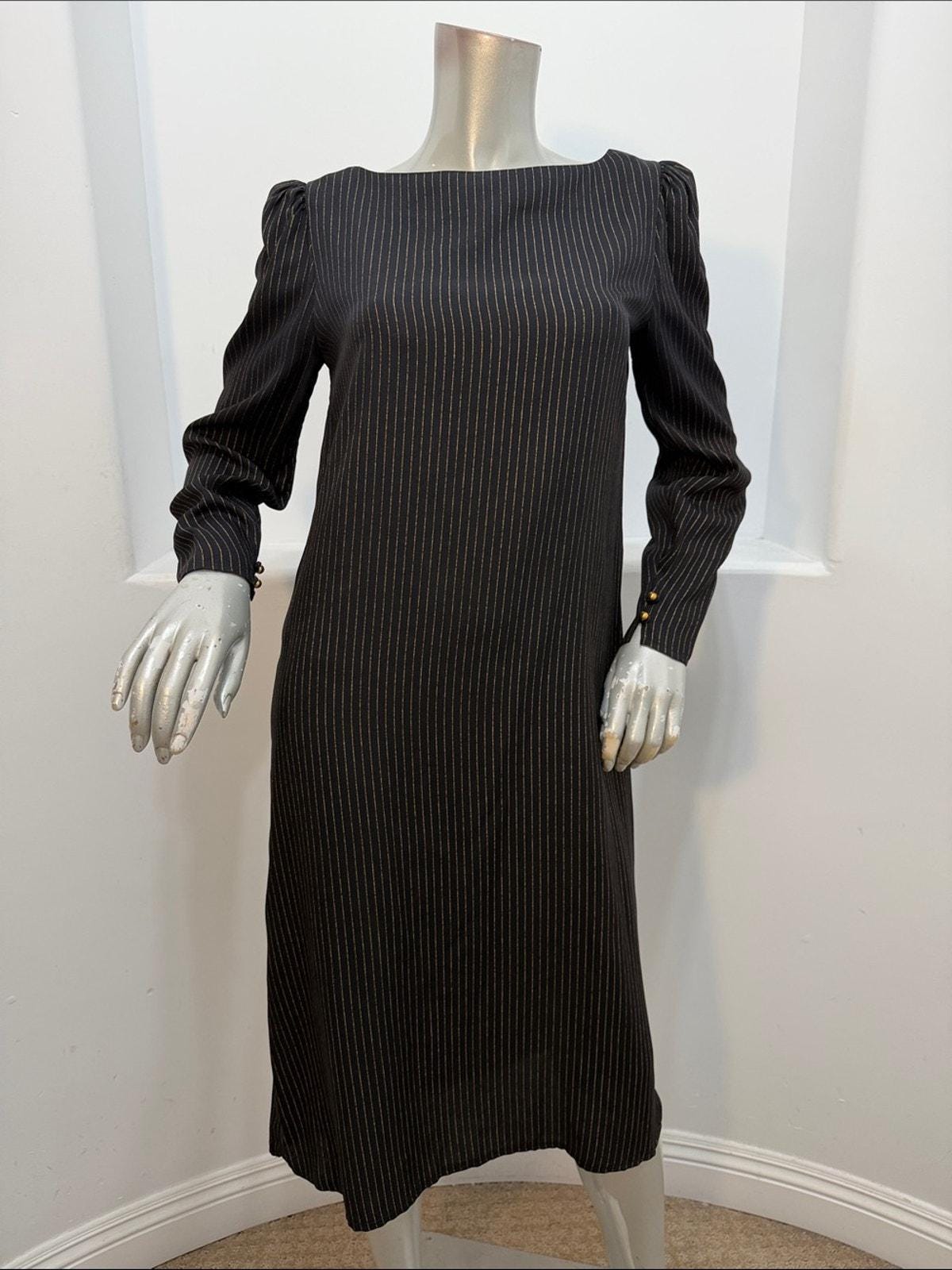 70s black dress fashion Smak Parlour Fringe Sleeve Stevie Maxi Dress Black S/4