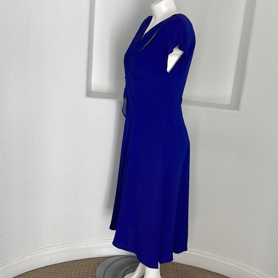 Nina Piccalino Vintage Midi Dress Royal Blue Size… - image 4