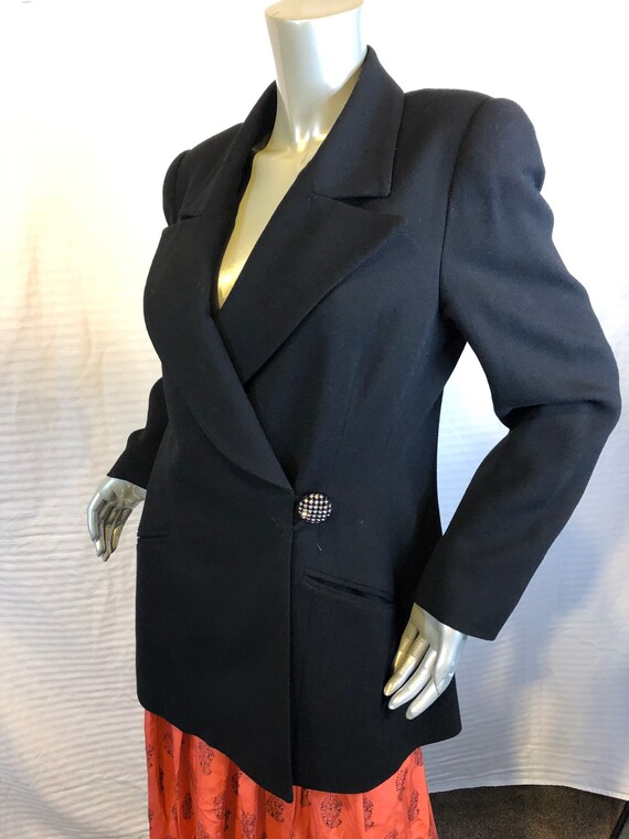 I. MAGNIN Vintage Black Wool Jacket/Coat David Ha… - image 9