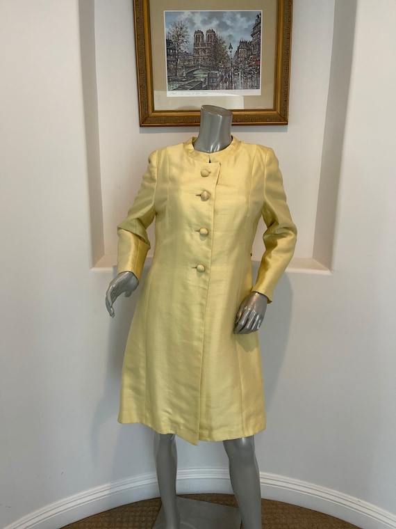 Joseph I. Magnin 1960'S Dressy yellow coat - image 6