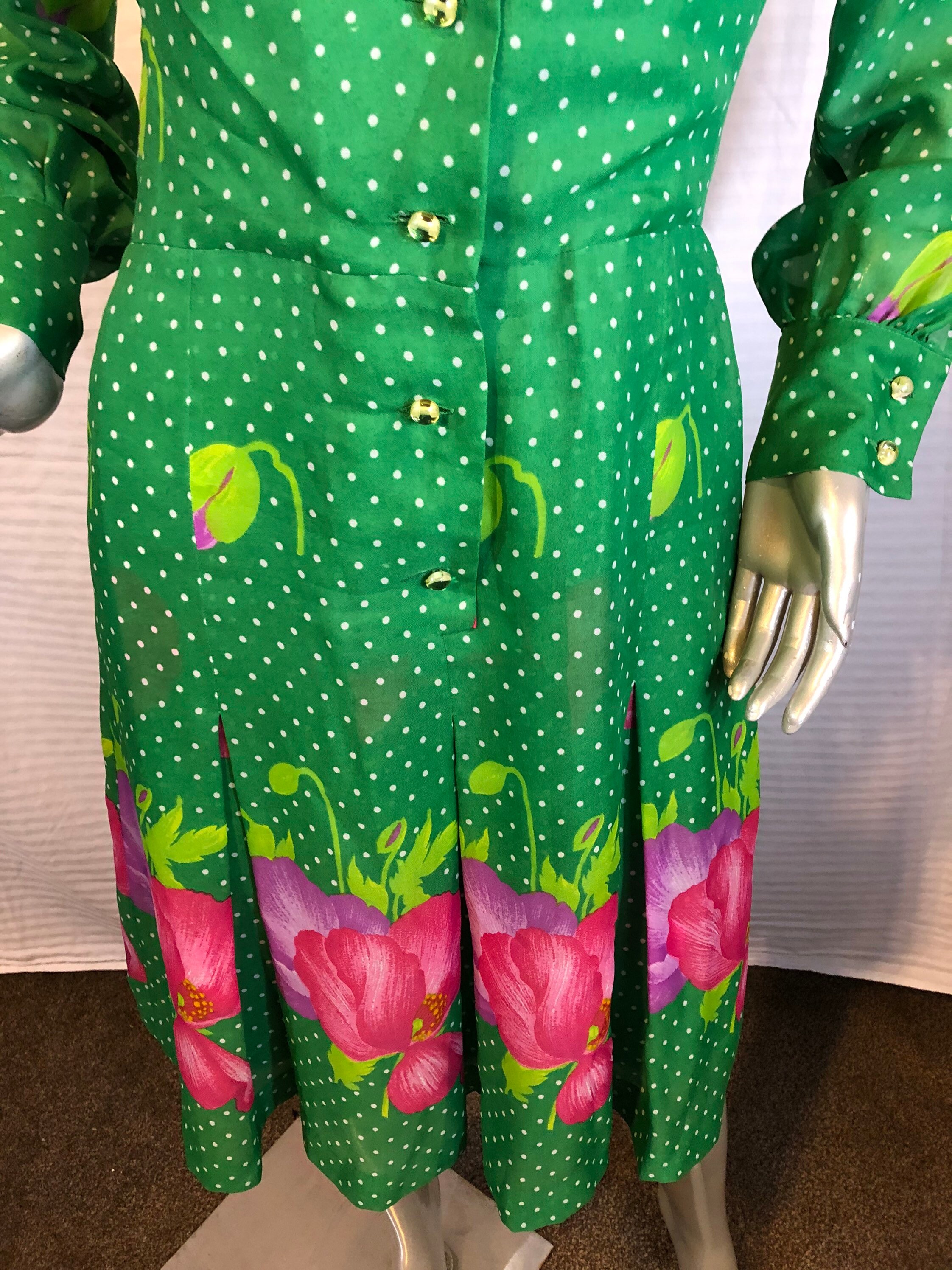 Ein Fink Modell Vintage 60's Floral Shirt Dress Size 40 - Etsy