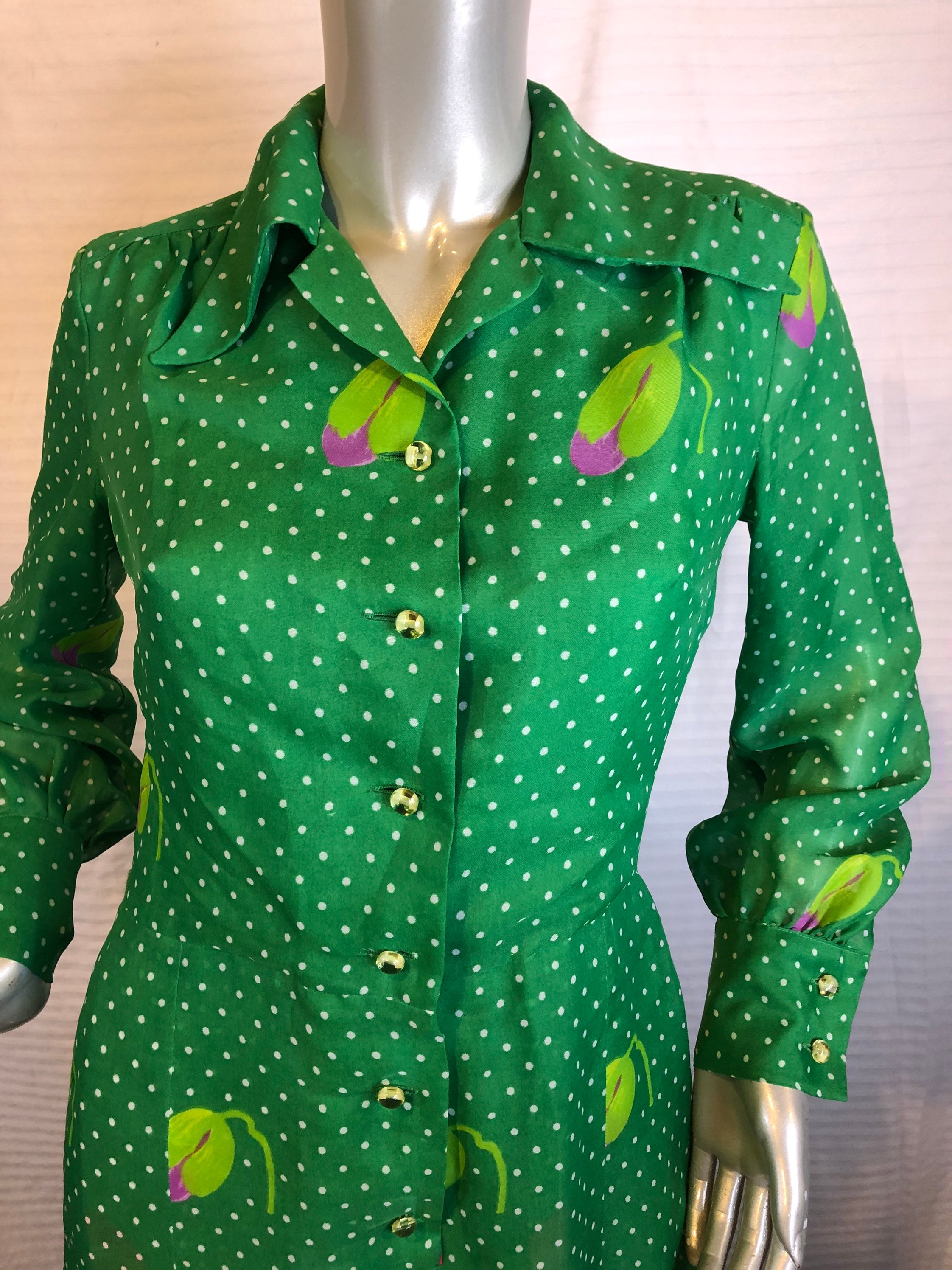 Ein Fink Modell Vintage 60's Floral Shirt Dress Size 40 - Etsy