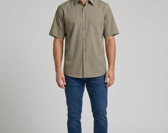 クレイボーン 100%シルク 半袖シャツ セージグリーン サイズXL 新品タグ付き