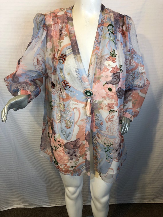Diane Fres Original Vintage Beaded Sequin Floral J