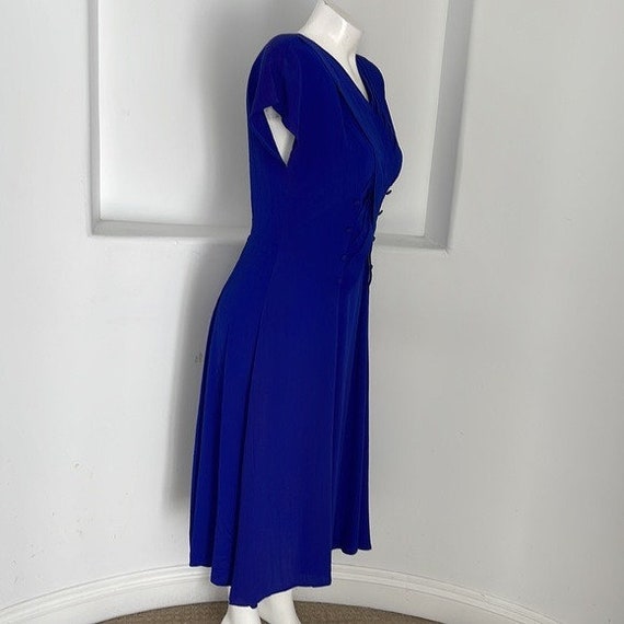 Nina Piccalino Vintage Midi Dress Royal Blue Size… - image 3
