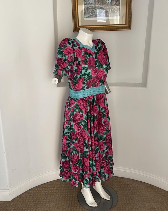 Diane Freis Original Dress Floral Vintage 80’s - image 3