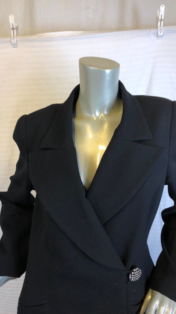 I. MAGNIN Vintage Black Wool Jacket/Coat David Ha… - image 10