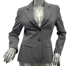 アレックス・マリー グレー ピンストライプ ブレザー ジャケット 新品タグ付き サイズ4 キャリア オフィス ビジネス