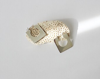Modernist Sterling Silver Square Earrings