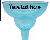 Blue Margarita Plastic Party Glass Peronalized