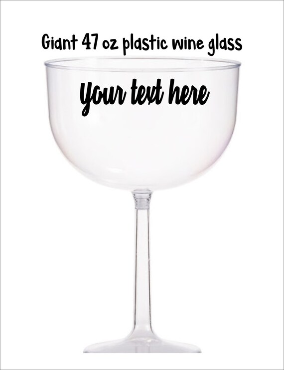 Grand verre à vin personnalisé en plastique géant clair - Etsy France
