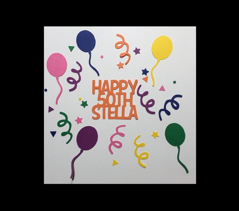 Happy Birthday Personalized Confetti Any Name with Circles Custom Confetti