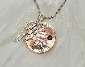 Custom pennies from heaven necklace