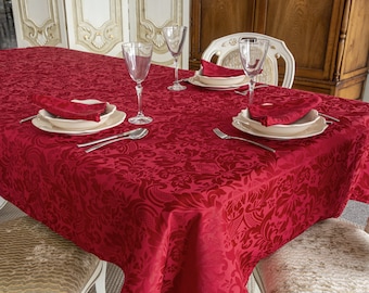 Nappe Luxe Bordeaux - Anti-taches - Grandes tailles - Réf. Milano