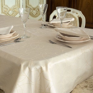 Christmas Tablecloth – Anti Stain Resistant Treatment - Ref.  Golden Lines