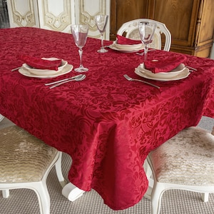 Nappe Luxe Bordeaux - Anti-taches - Grandes tailles - Réf. Milano
