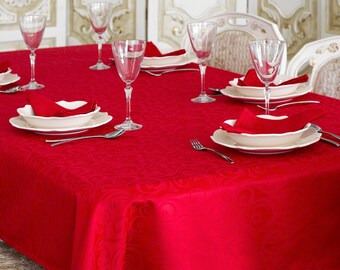 Nappes De Table Lyon Nappe Anti Tache Proof Resistant Rectangle Grandes Tailles Couleur Chocolat Articles Pour La Maison