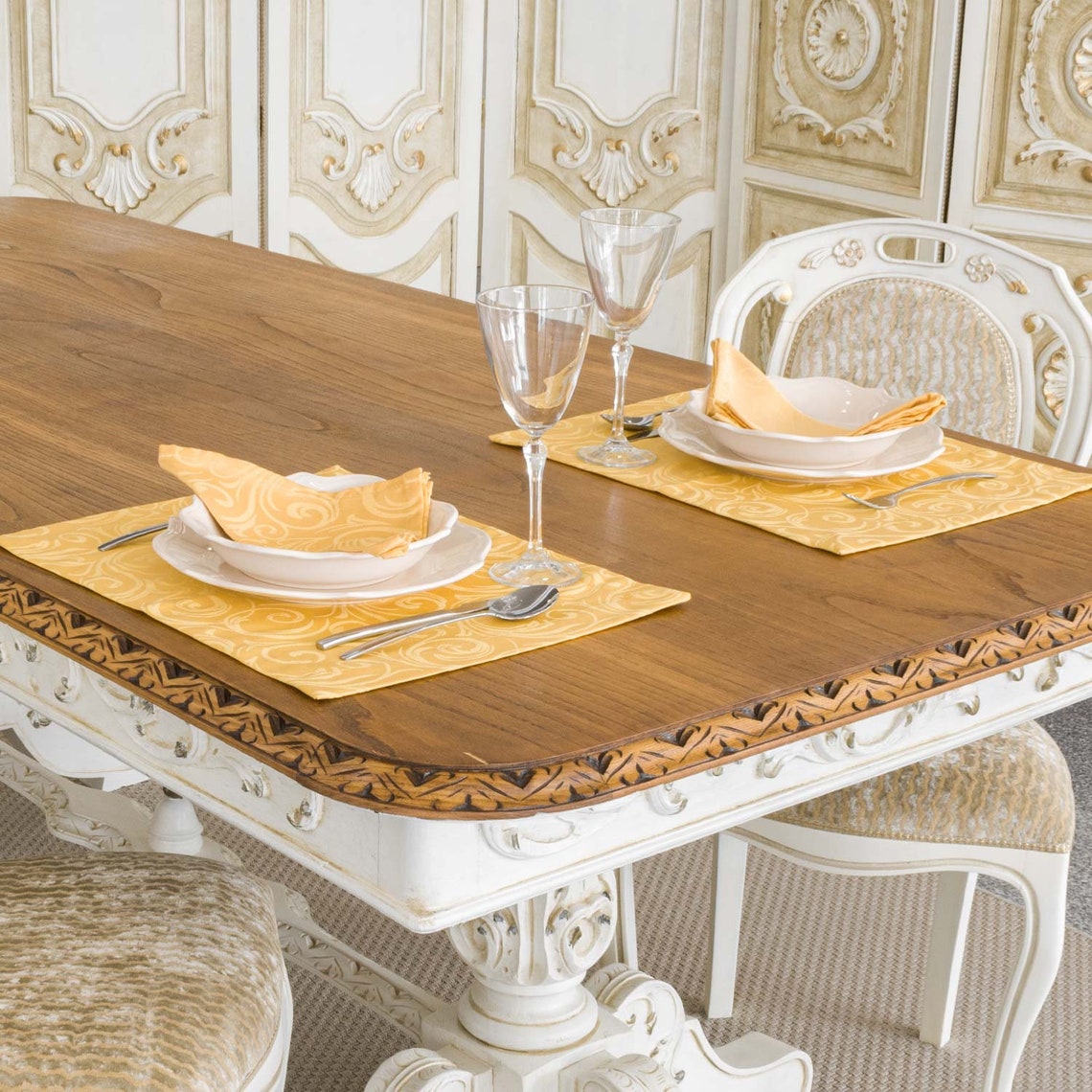 Luxury Gold Table Placemat Anti Stain Proof Resistant Pack Etsy Canada