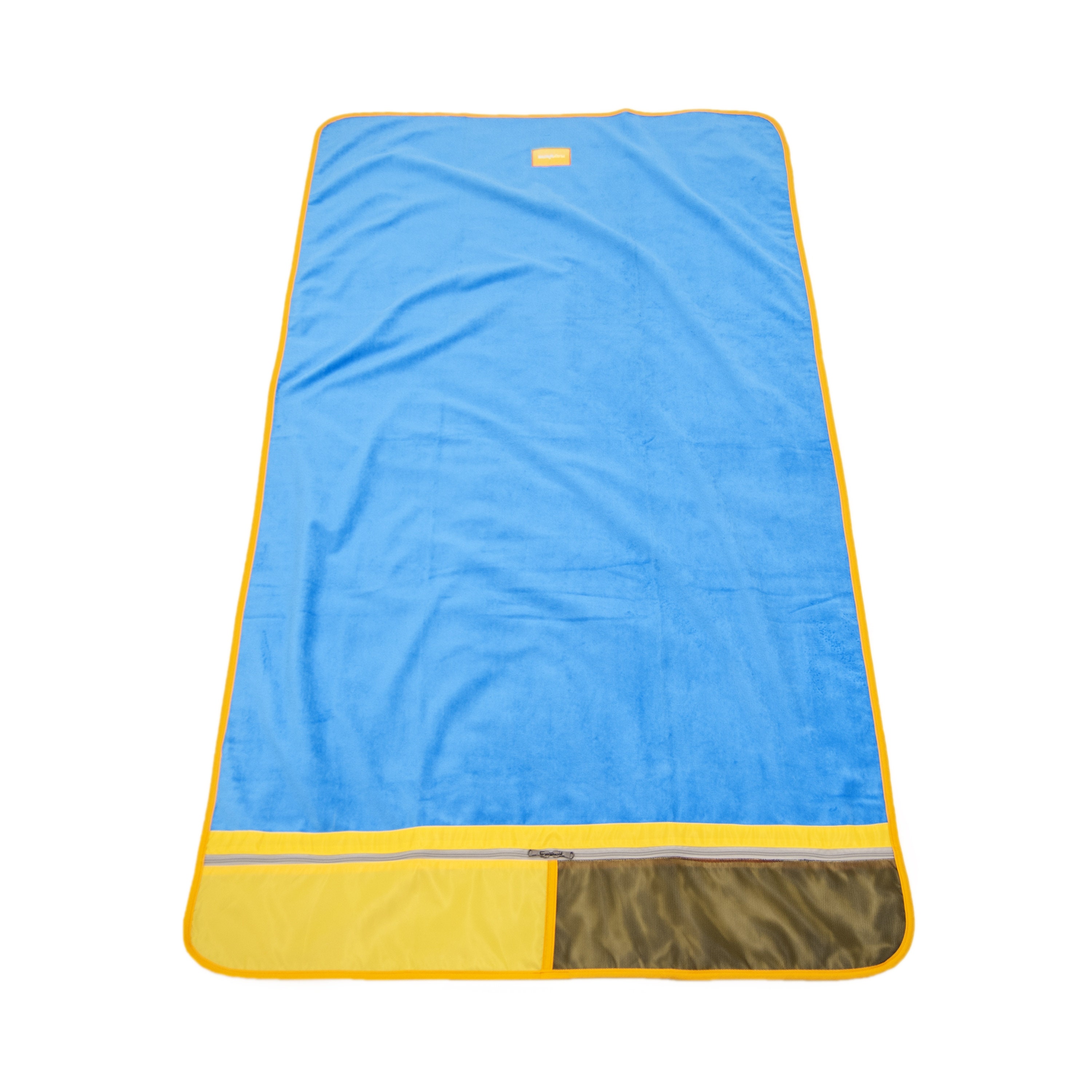 Large Beach Towel With Zipped Pocket - 100% Cotton - Size