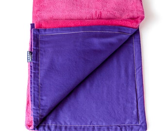 Double Side Beach Towel Fuchsia and Violet - 100% Cotton - Size 100cm x 150cm (39" x 59")