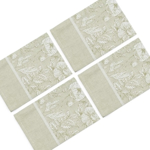 Floral Napkins - Green - Pack of 4