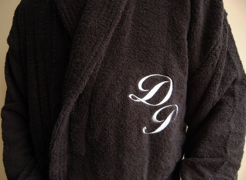personalised toweling bathrobe