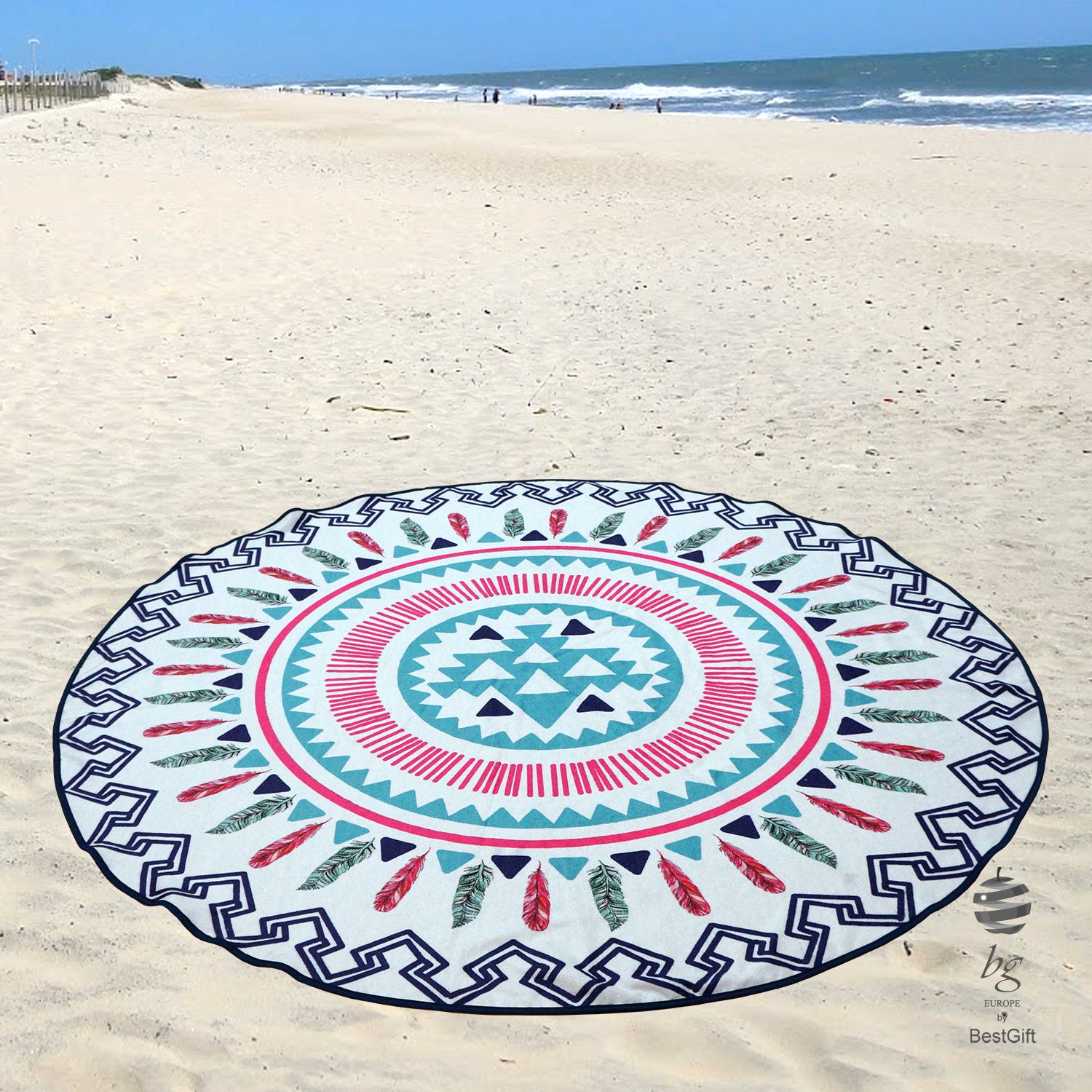 Large Round Beach Towel Circle Rounded Towels 150cm 59 Etsy