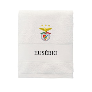 White Bath Towel 100x150 - Benfica Stars