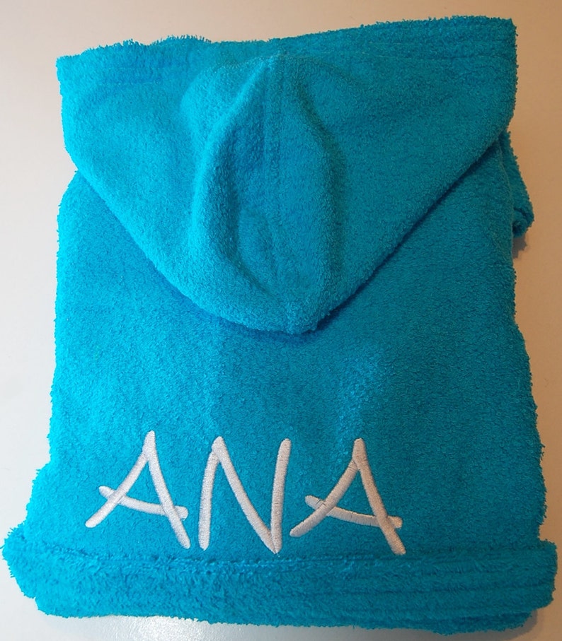 personalised toweling bathrobe