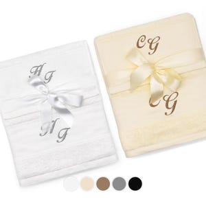 シェニールバスタオル - モノグラム入り - バスシート、フェイスタオル、ウォッシュクロス