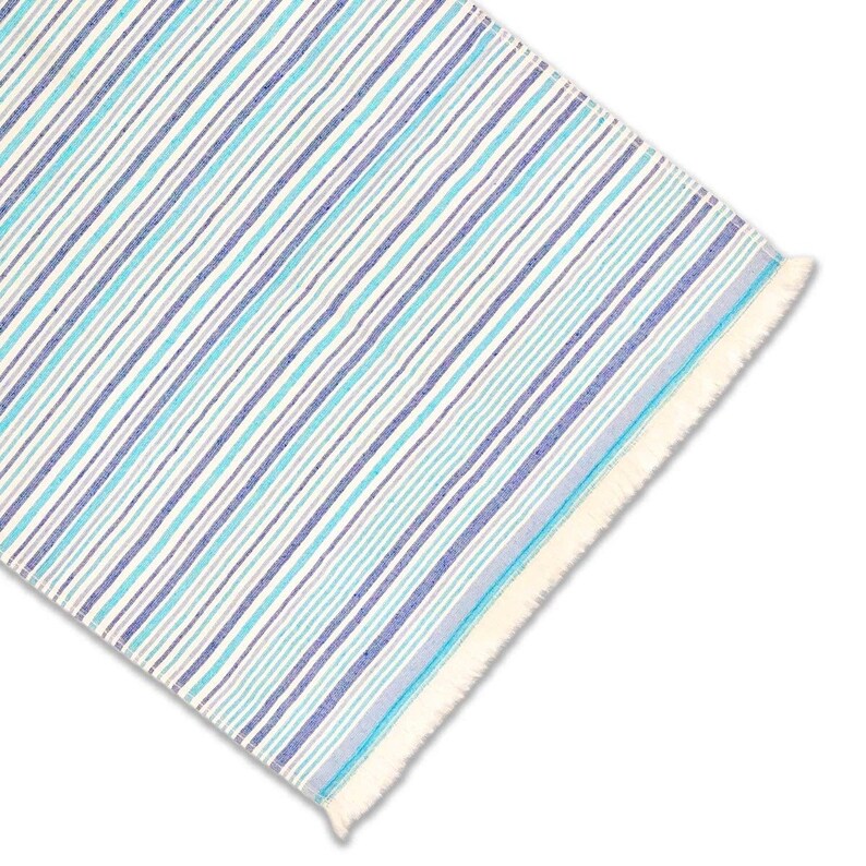 Fouta Beach Towel with Blue and White Stripes image 1