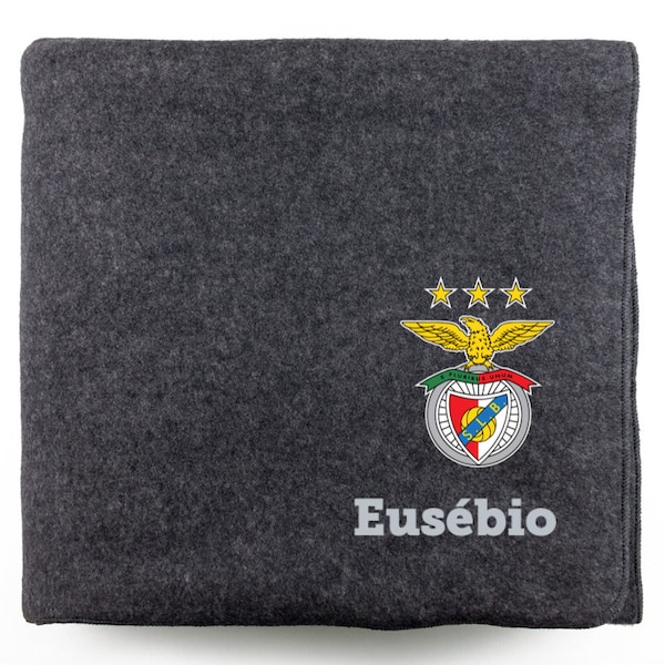 Couverture polaire grise personnalisée - Benfica Stars