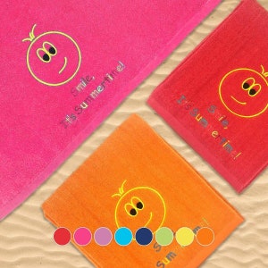 Large Beach Towel - 100% Cotton - Size 100cm x 180cm (39" x 71") - Ref. Smile Summertime