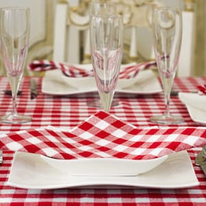 Tovaglioli Pizzeria Luxury Chess - 100% Cotone - Quadrati Rossi e Bianchi - Confezione da 6 unità