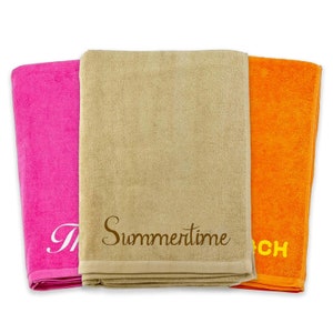 Personalized Monogram Beach Towel - 100% Cotton - 100cm x 180cm (39&quot; x 71&quot;)