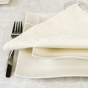 Luxury Light Beige Napkins - Anti Stain Proof Resistant - Pack of 6 units - Ref. Milano