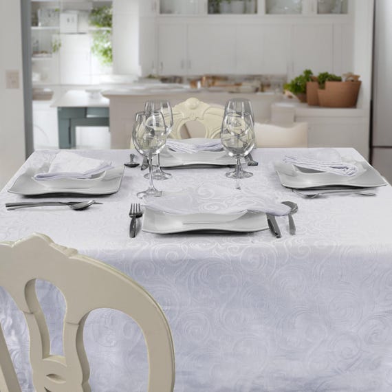 Toalha de mesa anti-nódoa Lyon - Branco