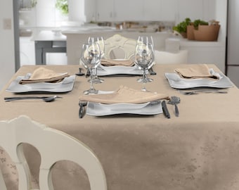 Lille anti-stain tablecloth - Taupe