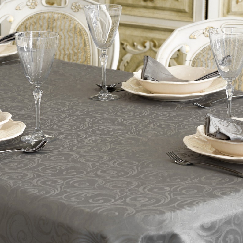 Luxury Dark Grey Tablecloth Anti Stain Proof Resistant - Etsy