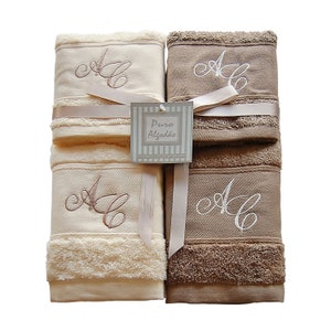 Personalized Monogram Bath Set Bath sheet, Hand towel, Guest towel Ref. Chenille image 1